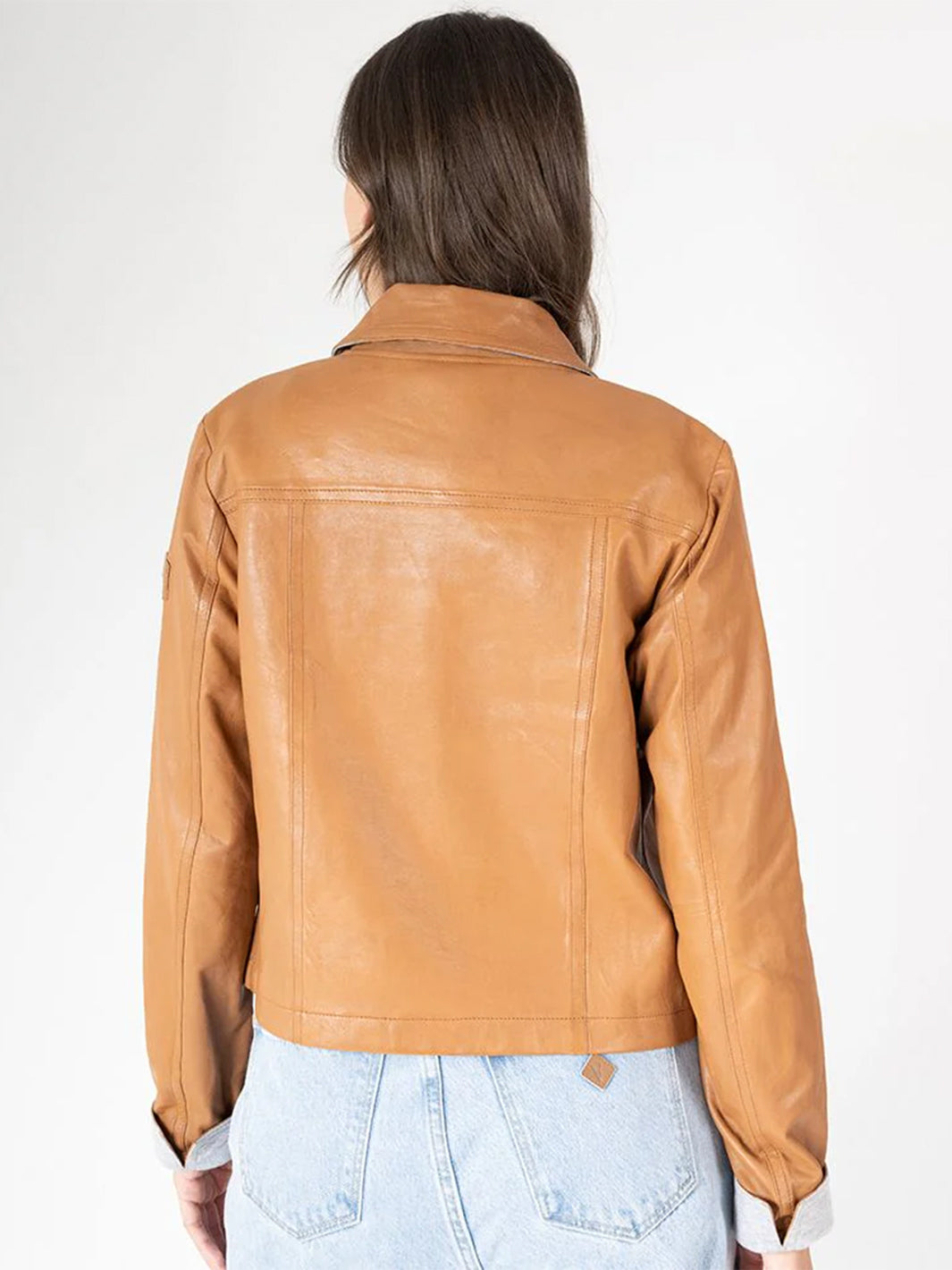 Lefei Leather Jacket in Camel