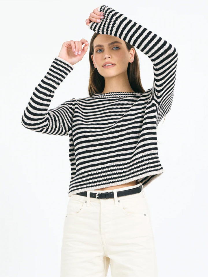 Lewes Crewneck in Canvas Combo