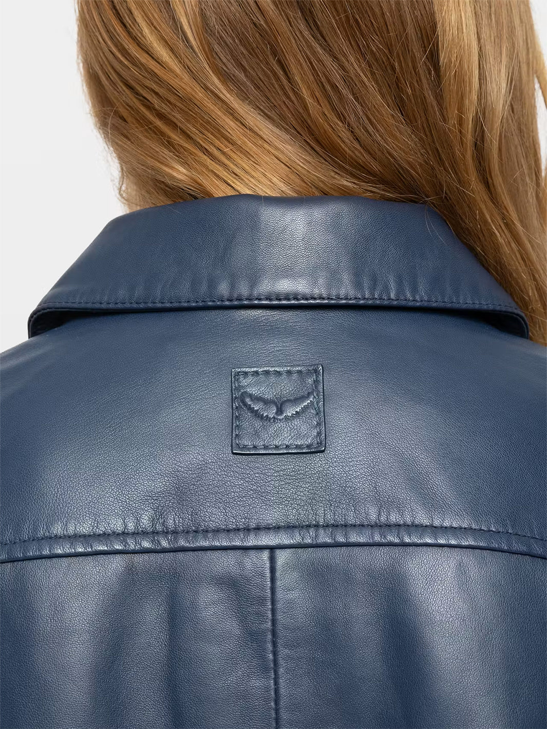 Liamys Leather Jacket in Marine