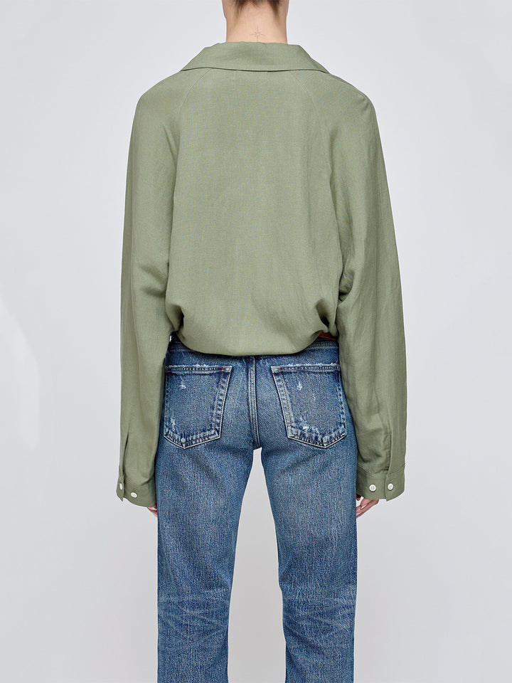 Linen Mix Shirt in Khaki