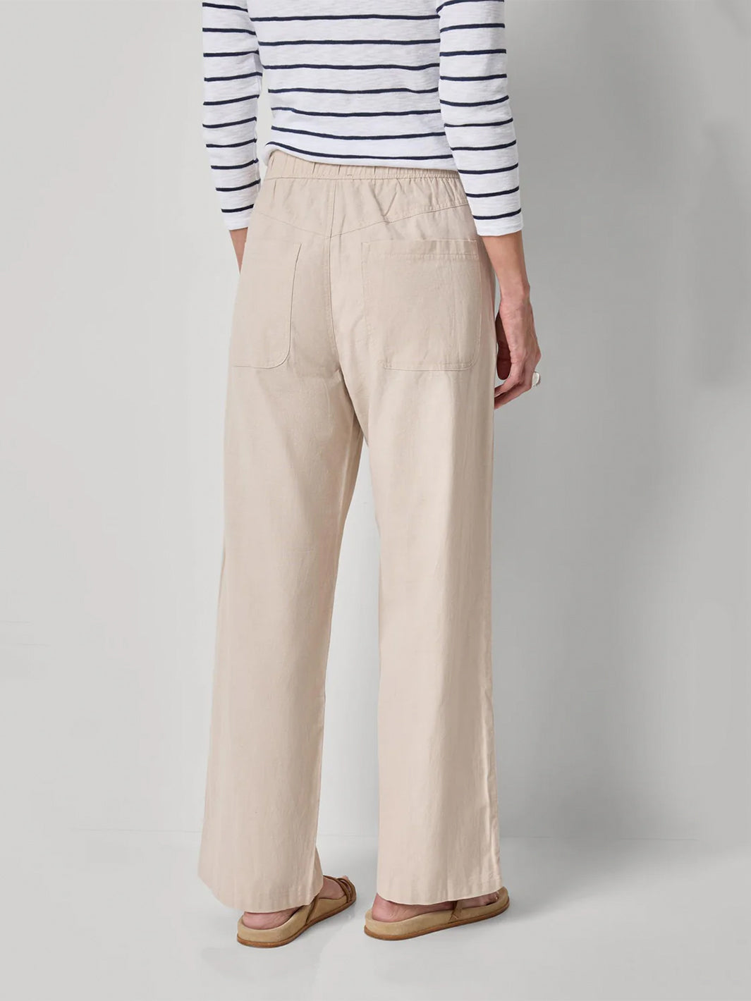 Linen Blend Straight Leg Pant in Bamboo