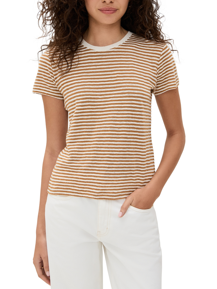 Linen Baby Tee in Toffee Multi