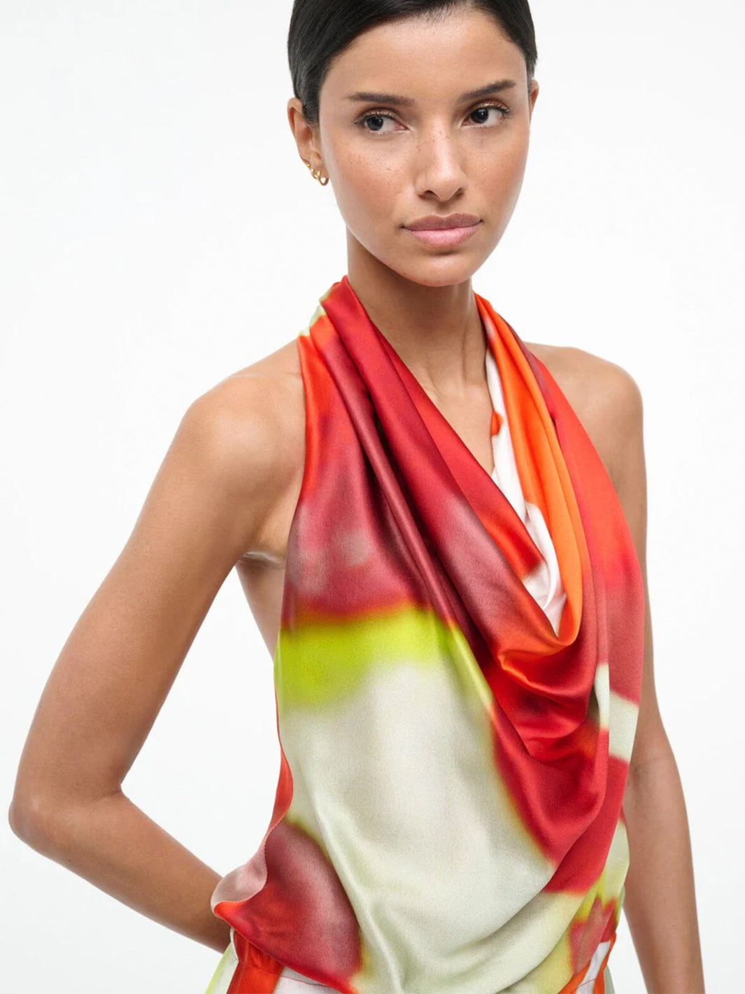 Liora Silk Dress in Red Zone