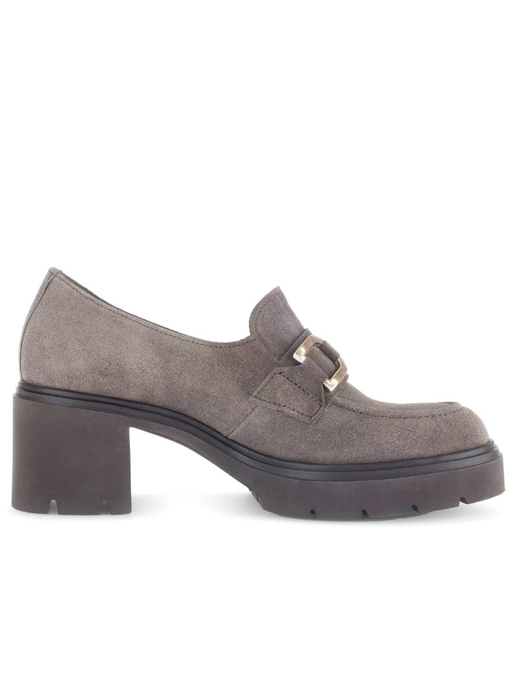 Amanda Buckle Loafer in Brown Mohair