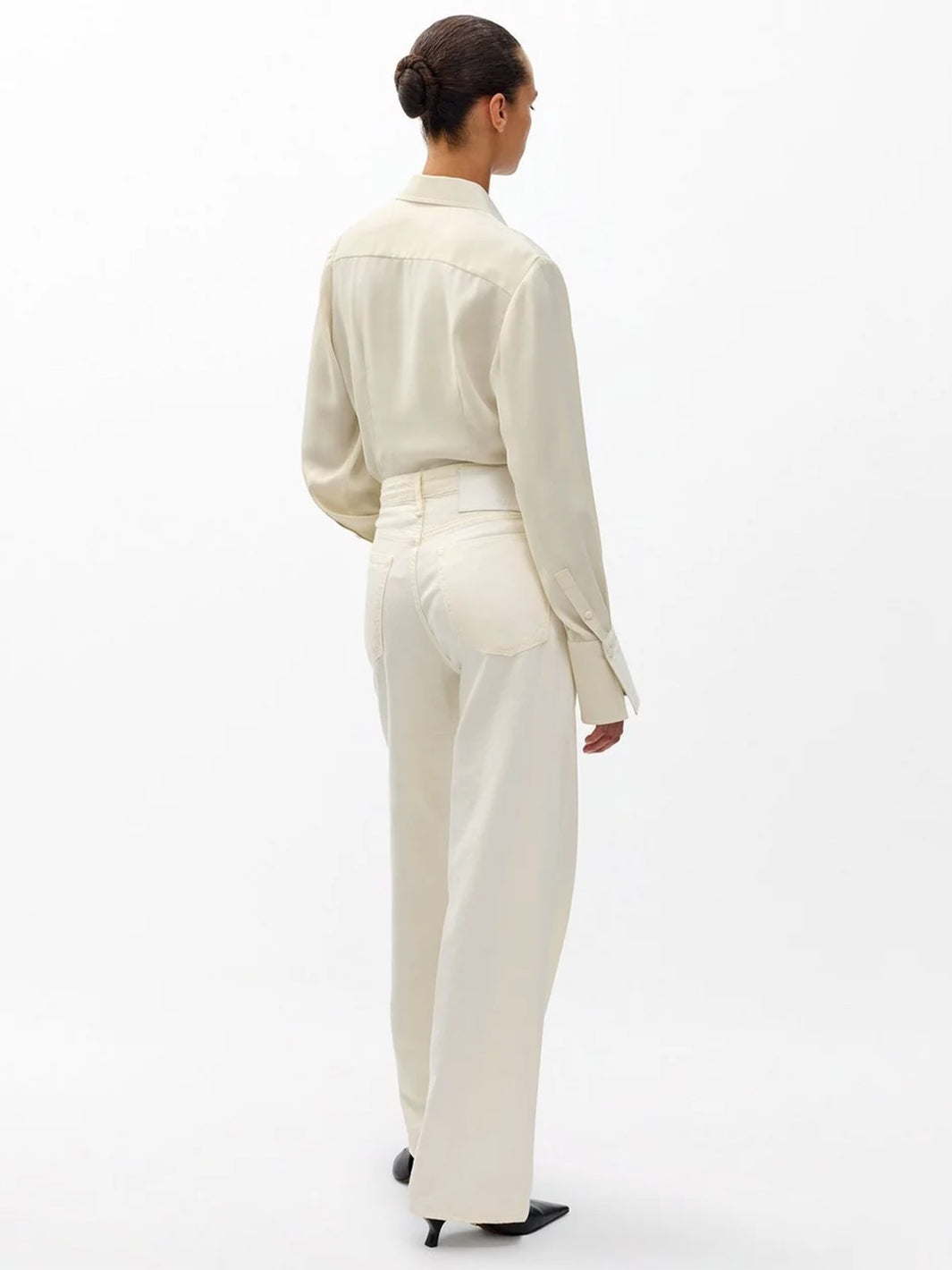 Featherweight Logan Wide Leg Jean in Ecru