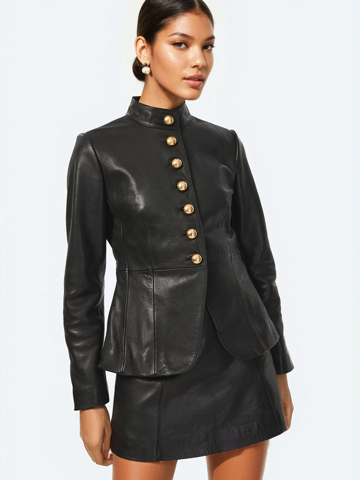 Lorraine Leather Jacket in Black