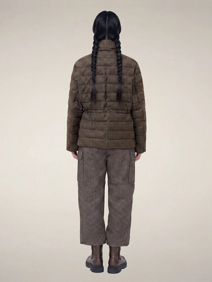 Lottie Puffer Jacket in Autumn Pied De Poule