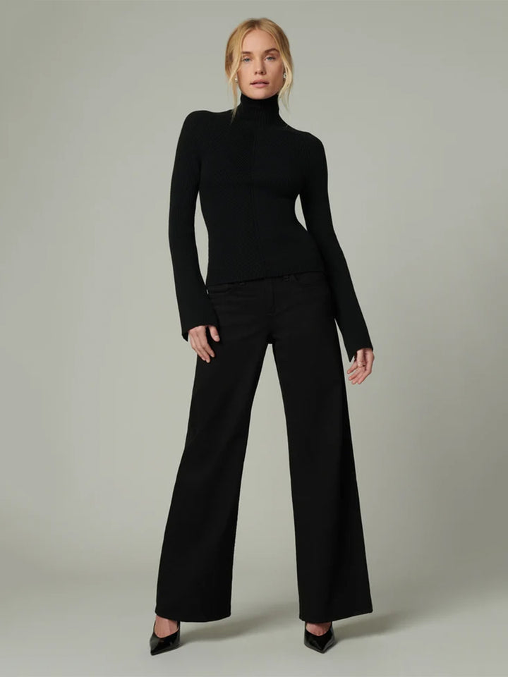 The Lou Lou Low Rise Wide Leg Jean in Black