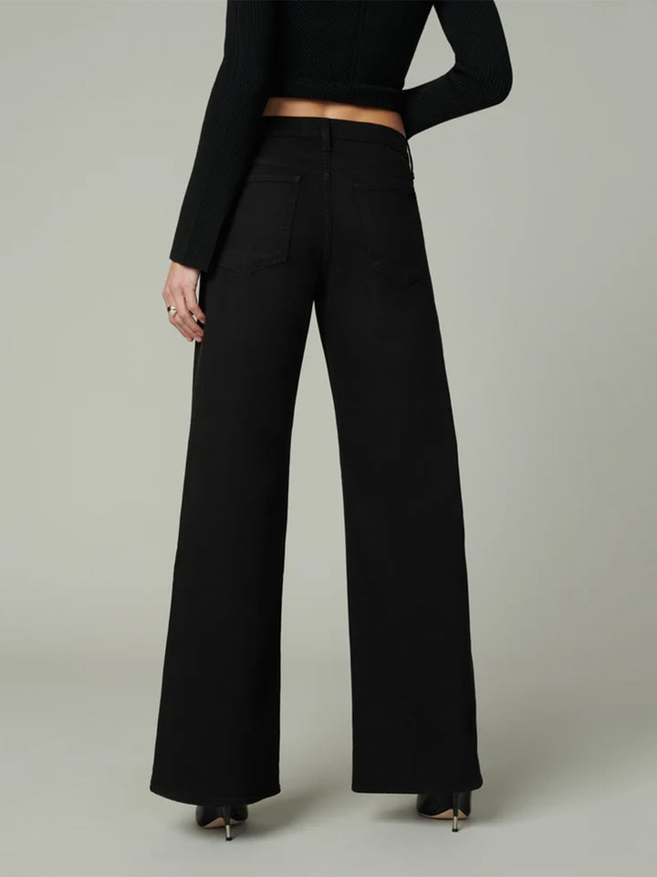 The Lou Lou Low Rise Wide Leg Jean in Black