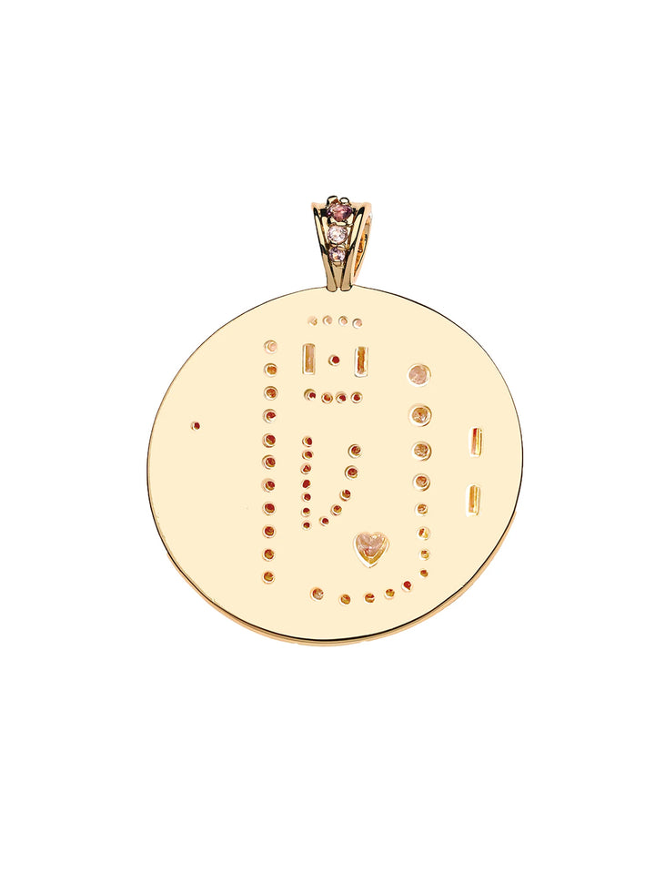 Jumbo LOVE Embellished Pendant and Chain in Gold