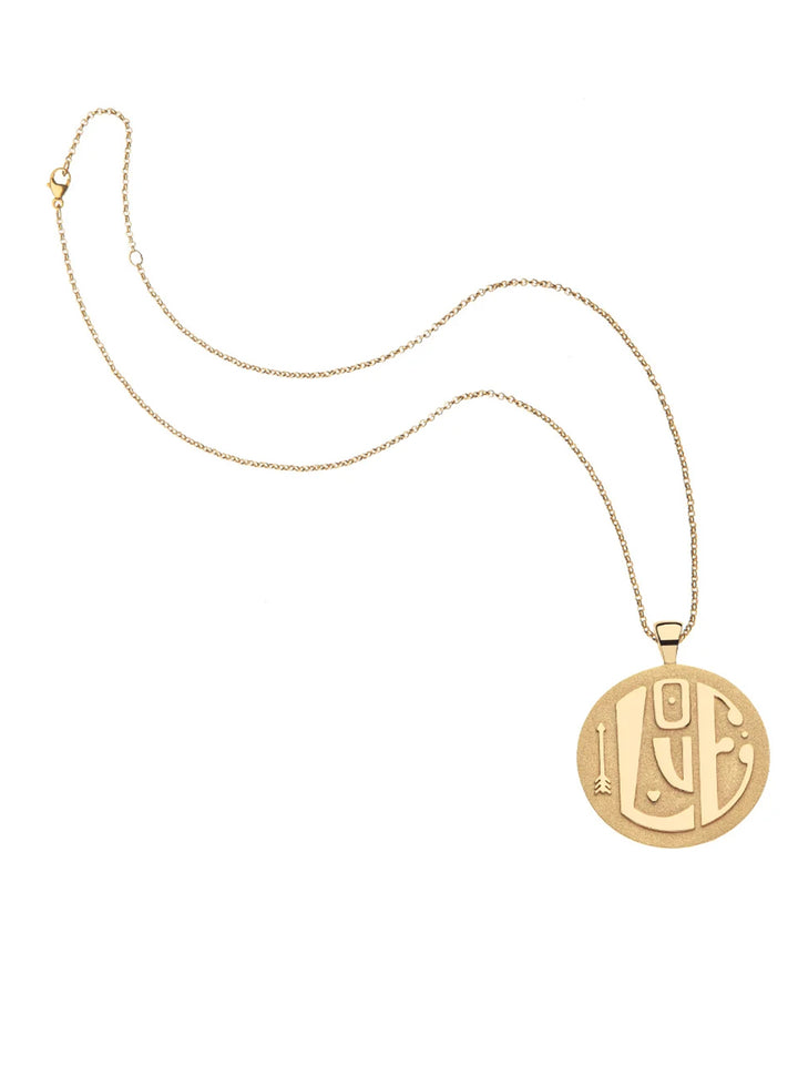 Jumbo LOVE Pendant and Chain in Gold