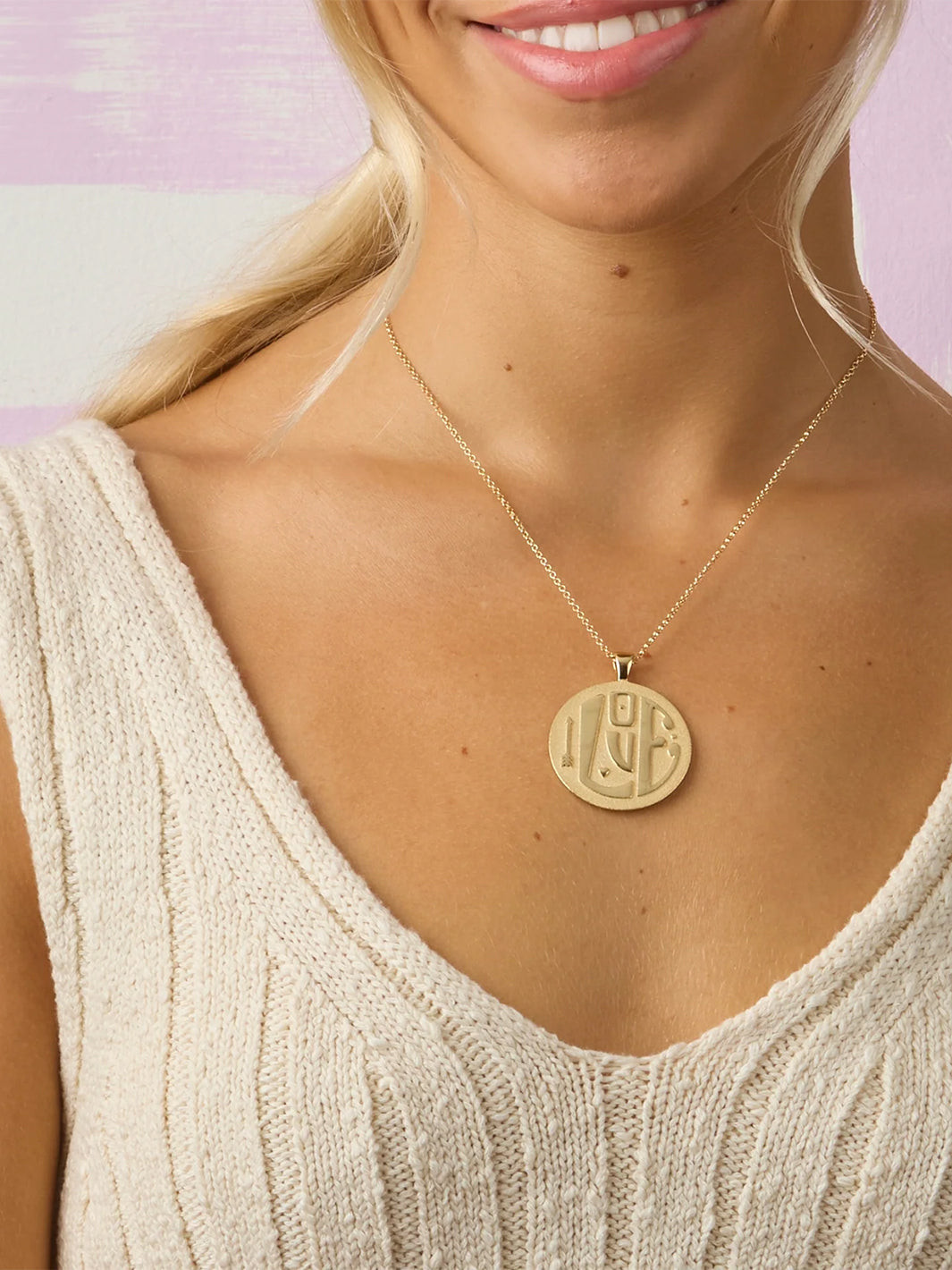 Jumbo LOVE Pendant and Chain in Gold
