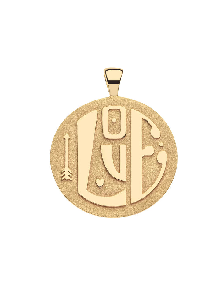 Jumbo LOVE Pendant and Chain in Gold