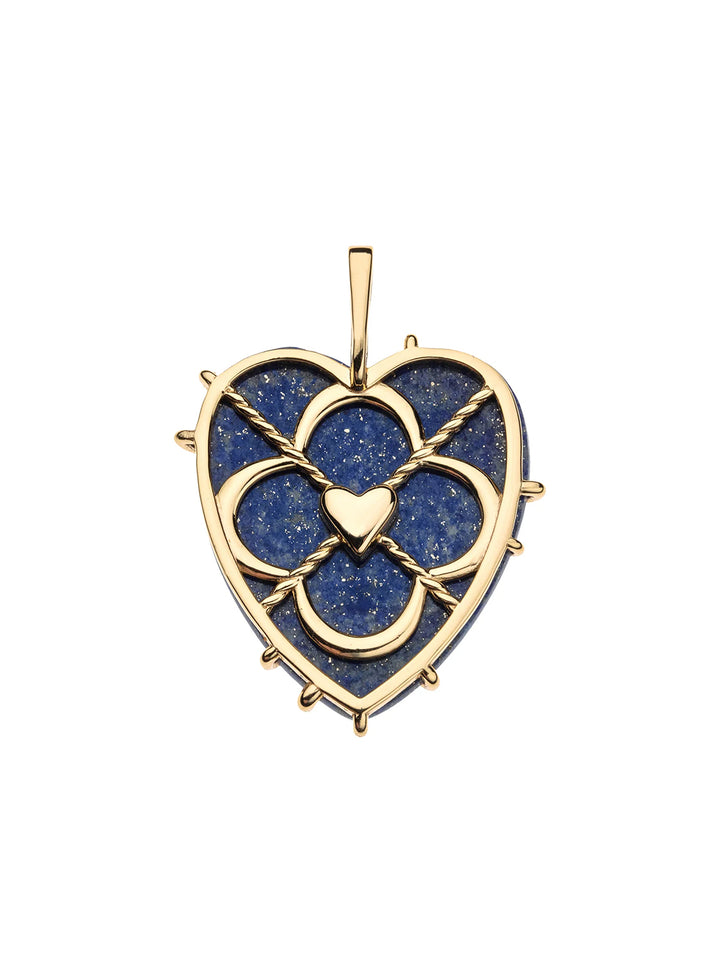 LOVE Carry Your Heart Pendant in Lapis and Chain in Gold
