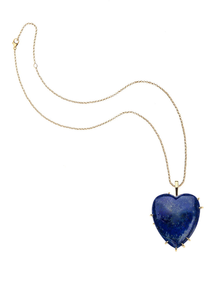 LOVE Carry Your Heart Pendant in Lapis and Chain in Gold