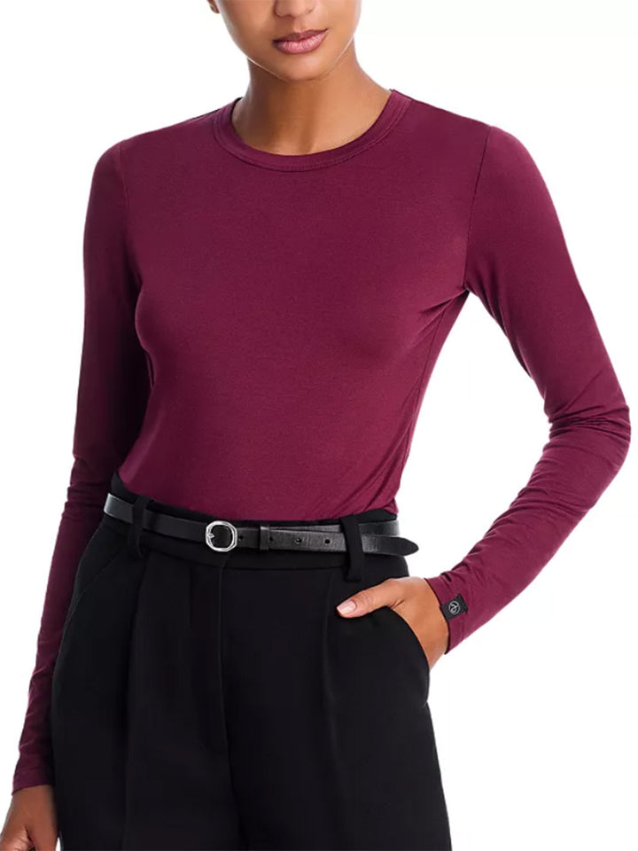 Luca Long Sleeve Tee in Wine