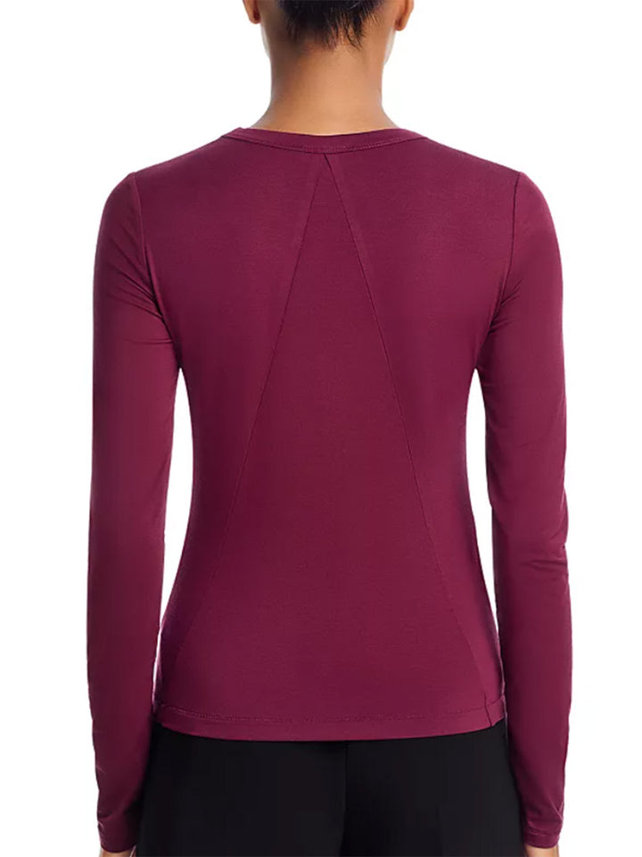 Luca Long Sleeve Tee in Wine