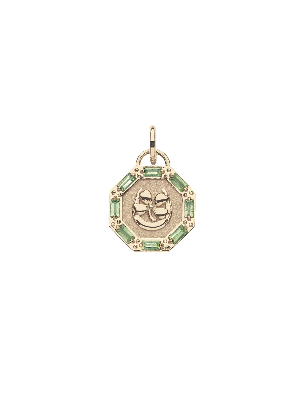 LUCKY Petite Embellished Coin and Chain in Gold