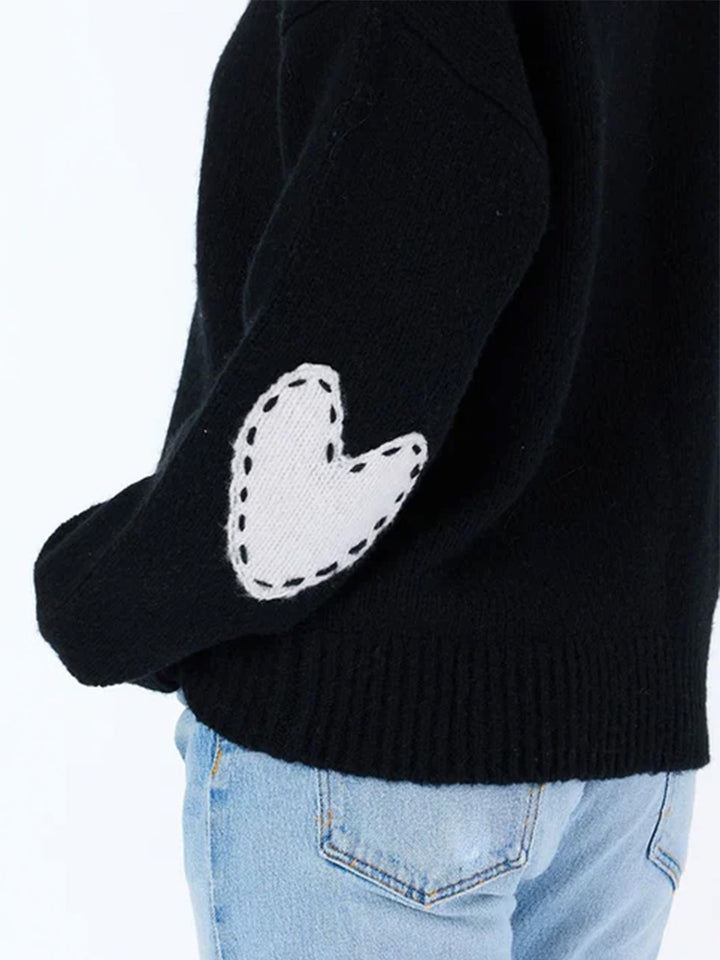 Lucy Mock Neck Cashmere Blend Sweater in Black