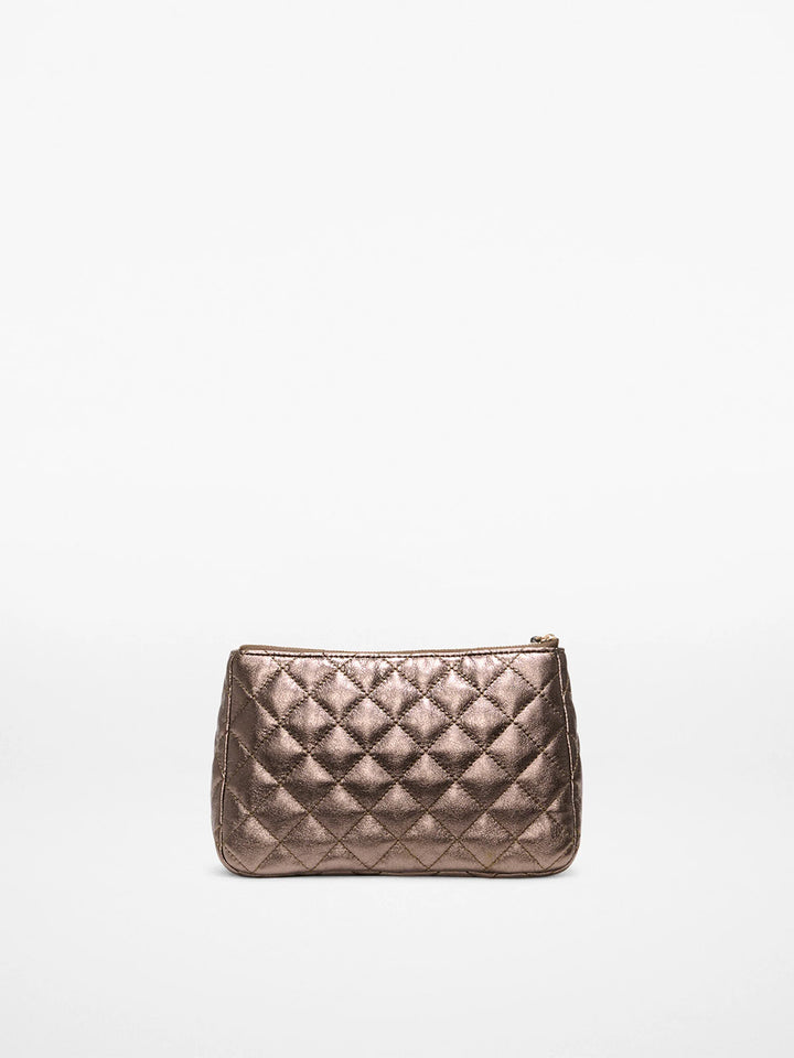 Medium Luna Cosmetic in Espresso Metallic Leather