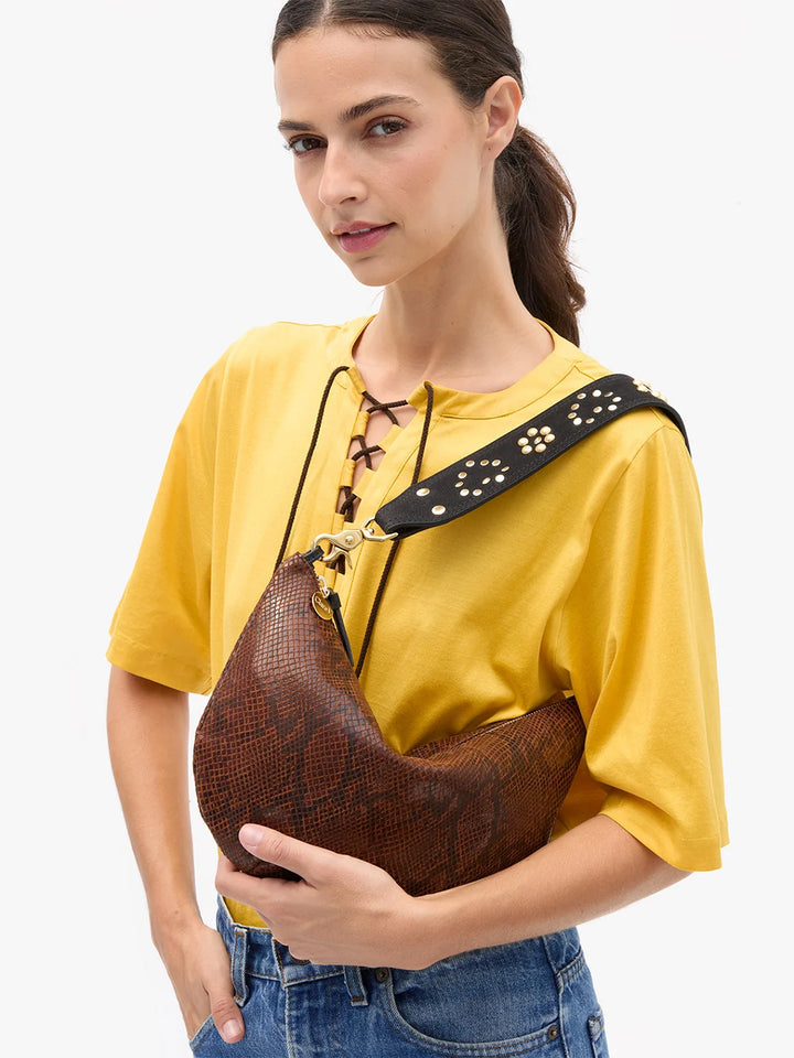 Lune in Auburn Embossed Python