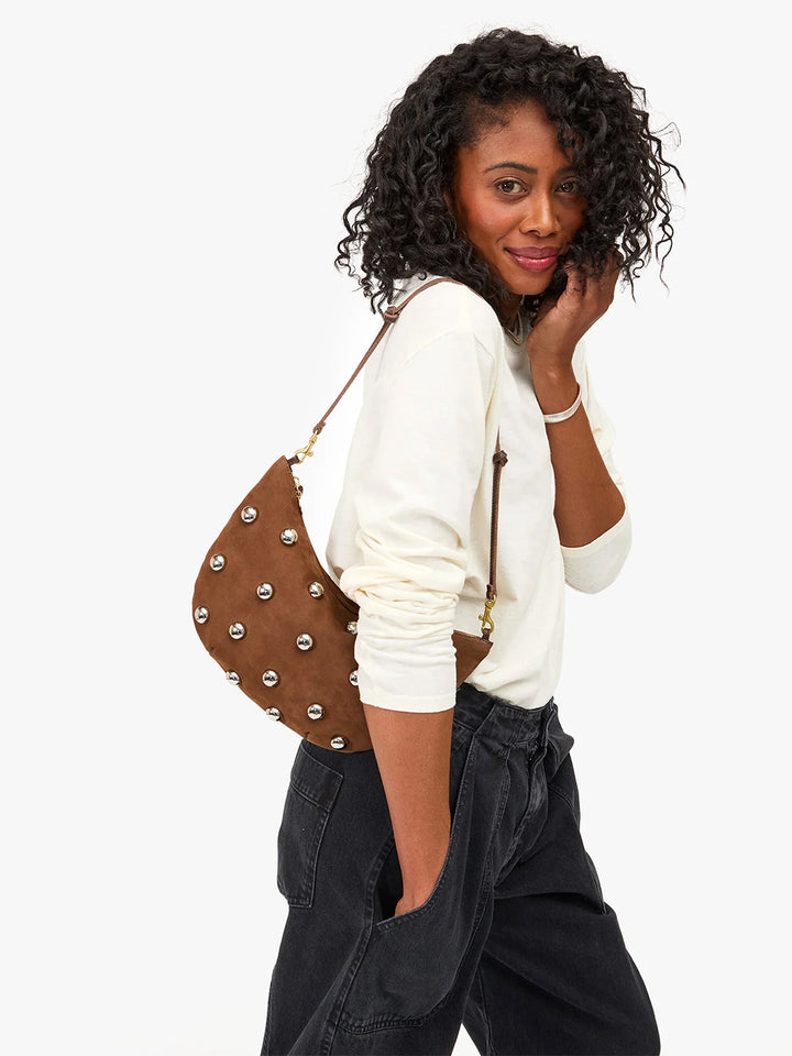 Lune Studded Handbag in Choco Bar