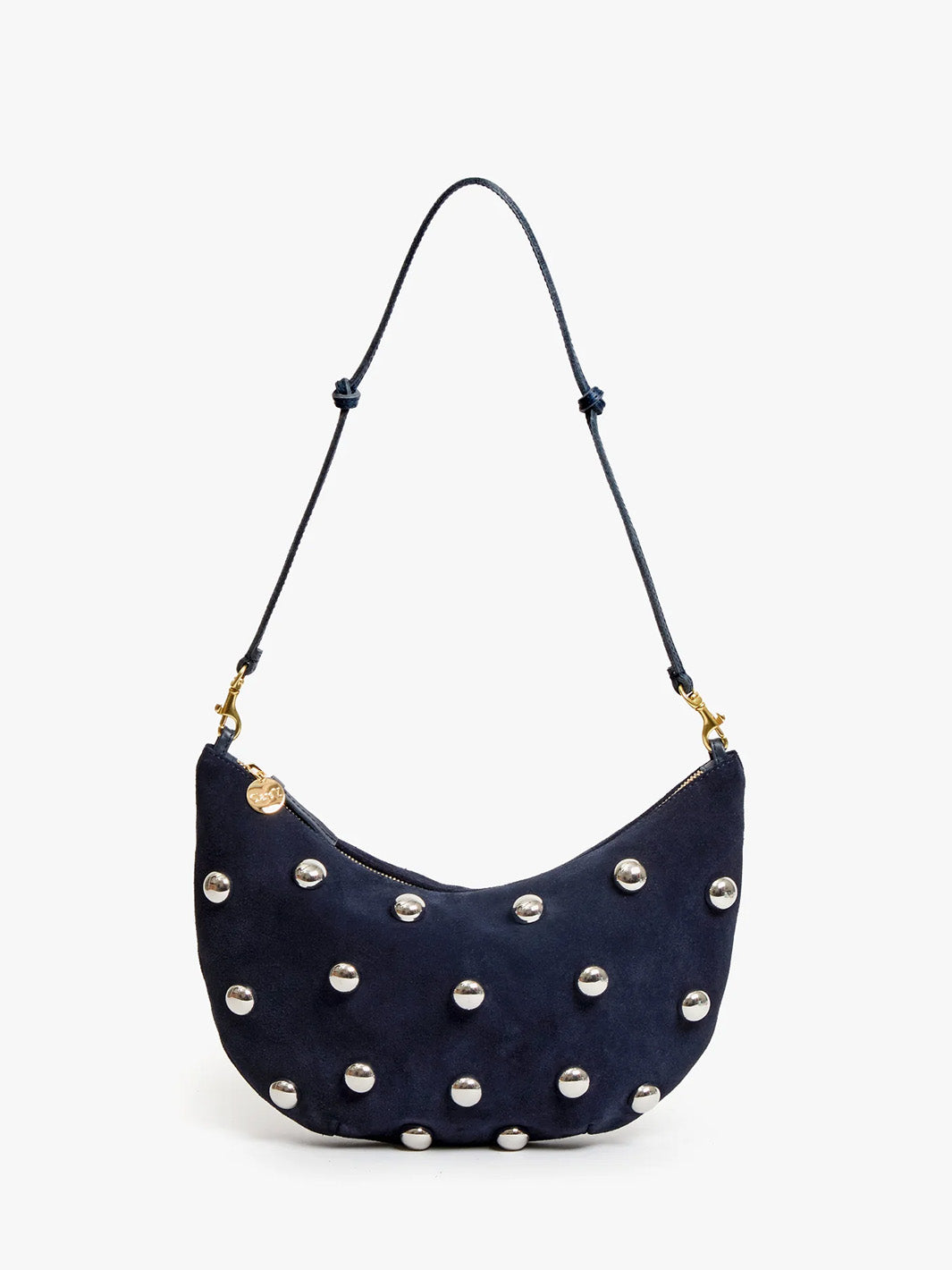 Lune Suede Stud Handbag in Navy