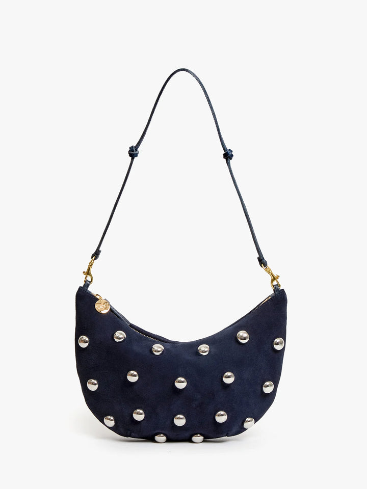 Lune Suede Stud Handbag in Navy