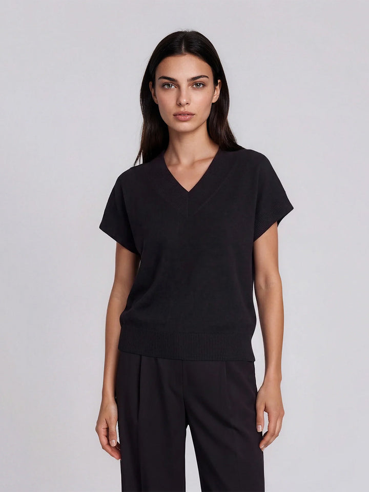 Lux Knit Oversize Vest in Black