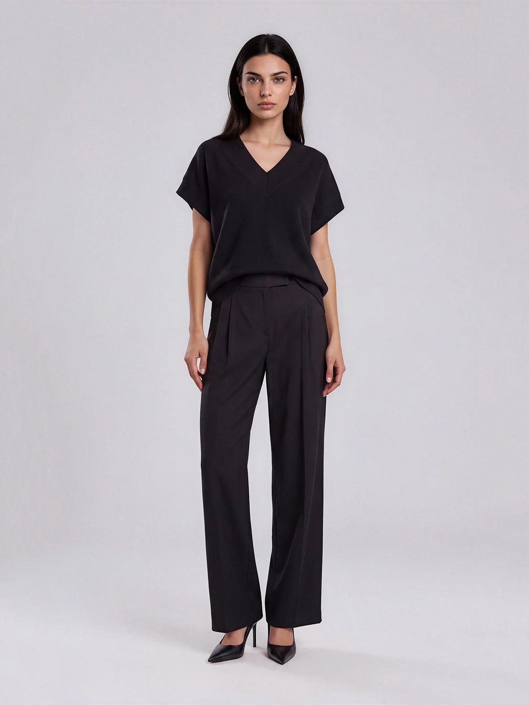 Lux Knit Oversize Vest in Black