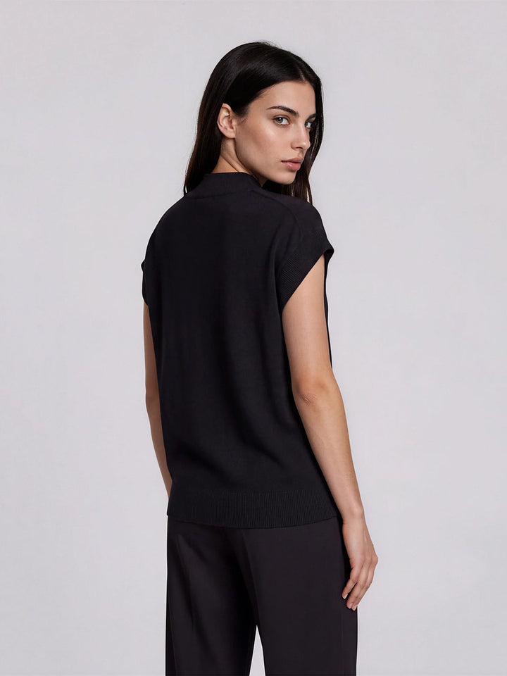 Lux Knit Oversize Vest in Black