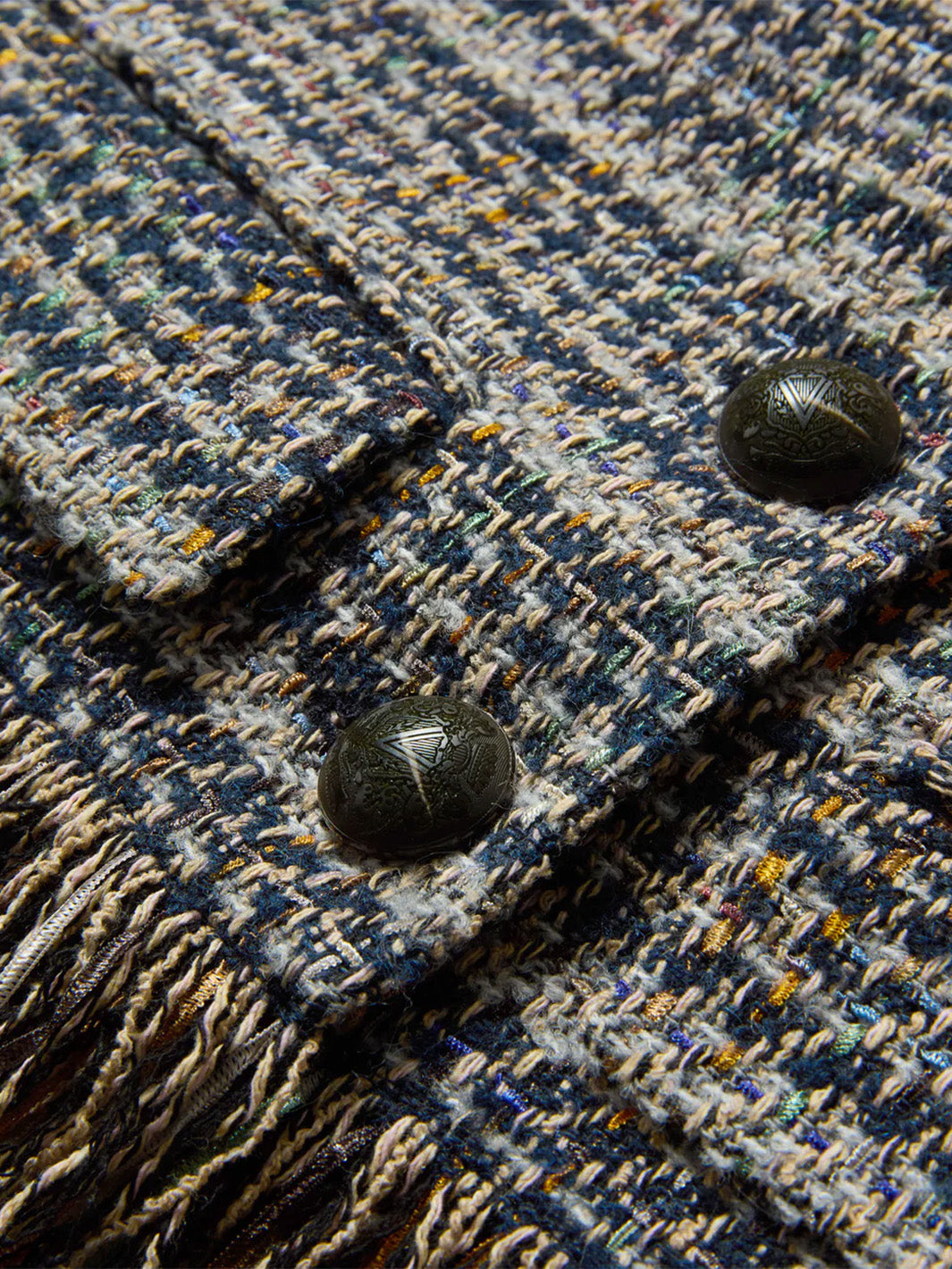 Lyons Fringe Jacket in Tweed Multi