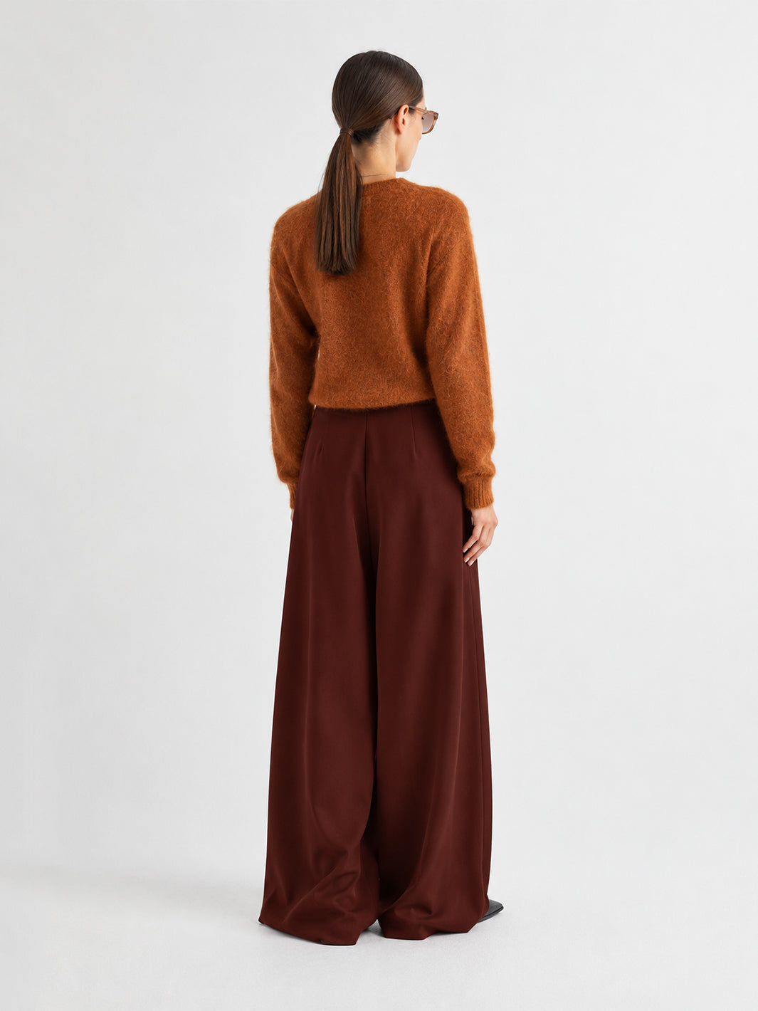 Pull-On Pleated Pants in Bacca