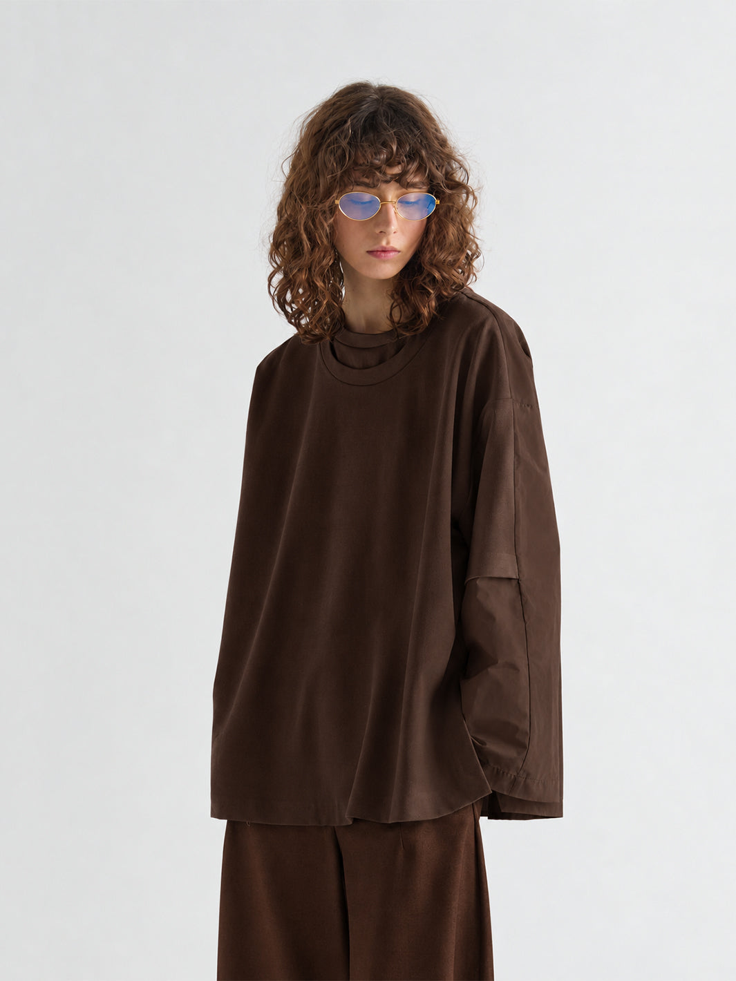 Crew-Neck Top in Chocolate