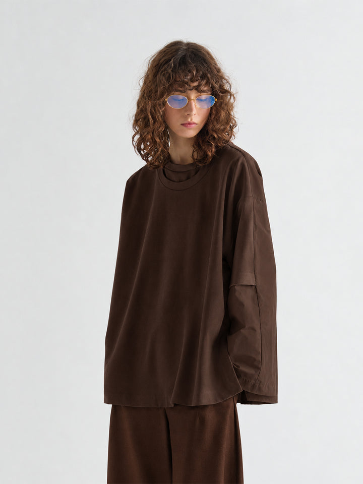 Crew-Neck Top in Chocolate