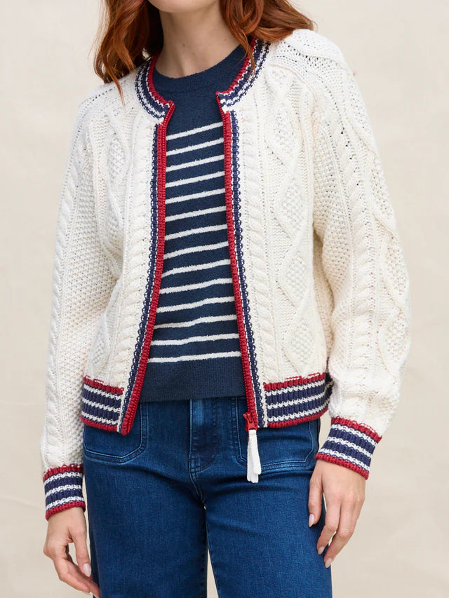 Maritme Zip-Up Jacket in Ivory