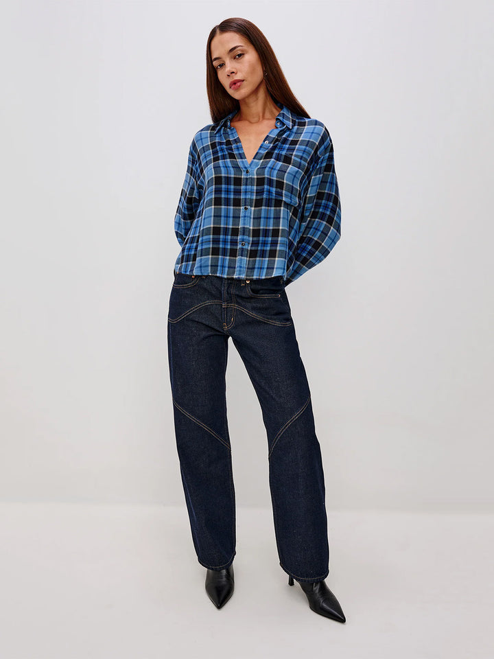 Malin Shirt in Midnight Blue White