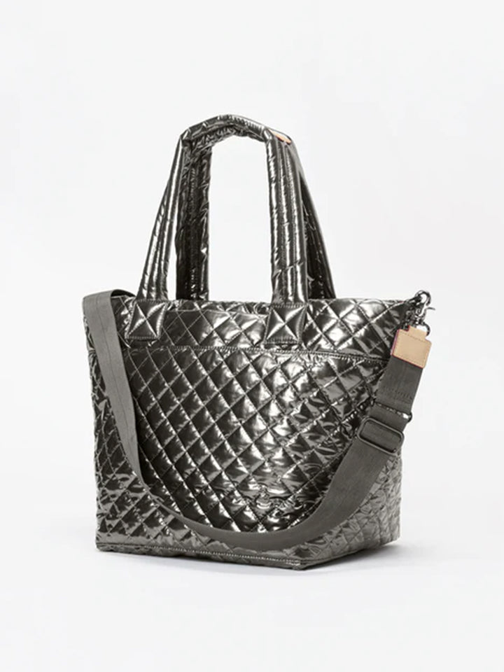 Medium Metro Tote Deluxe in Pewter Metallic