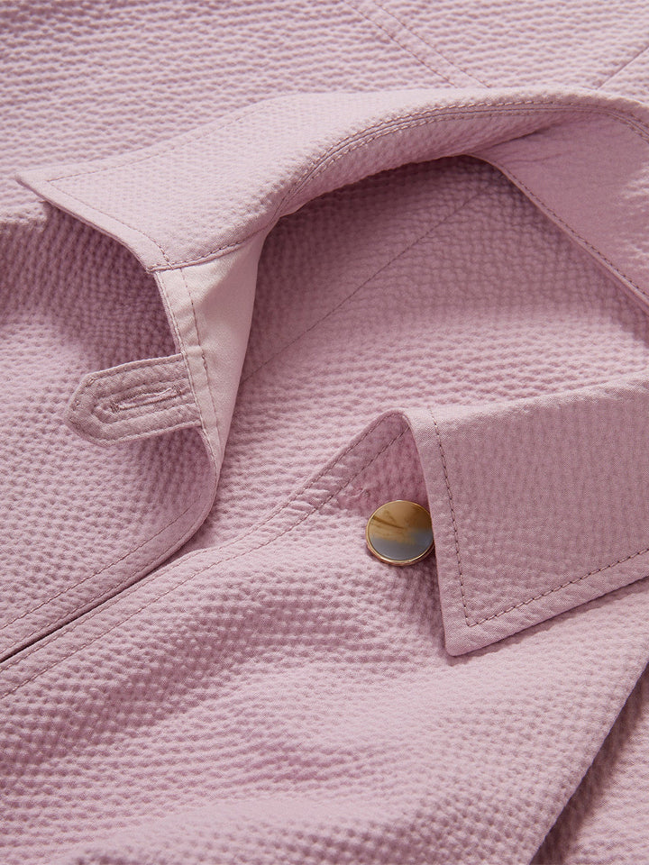 Mackey Seersucker Halter Midi Dress in Pale Orchid Haze