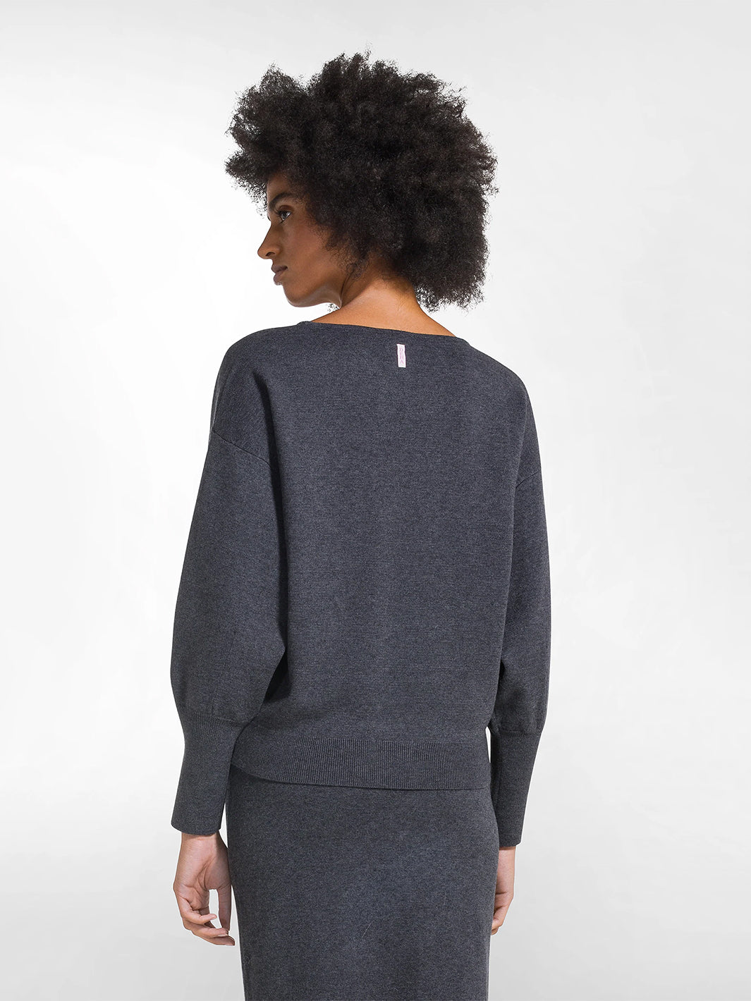 Boat Neck Jumper in Grey