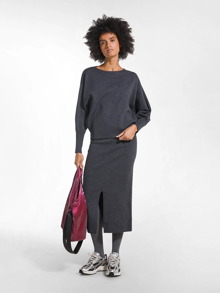 Boat Neck Jumper in Grey