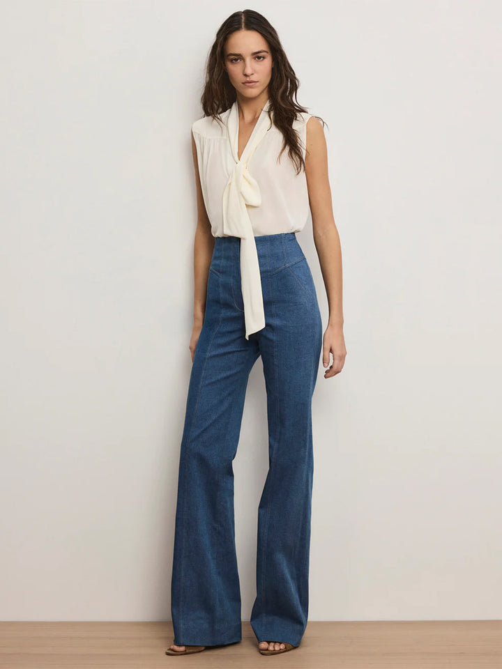 Magnolia Tie-Neck Blouse in Dove