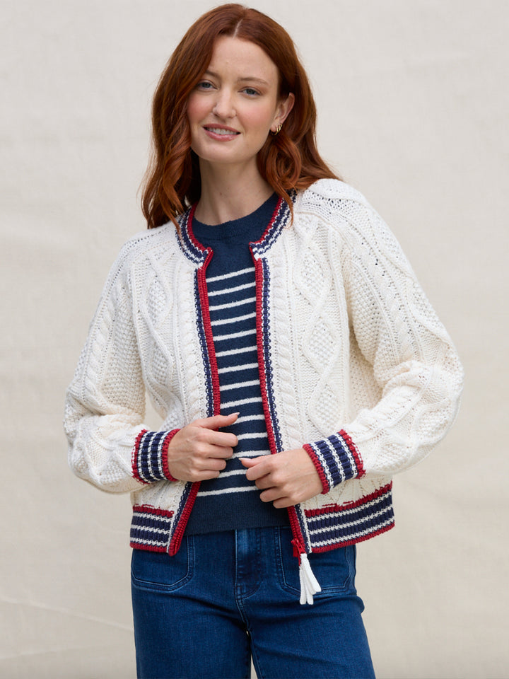 Maritme Zip-Up Jacket in Ivory