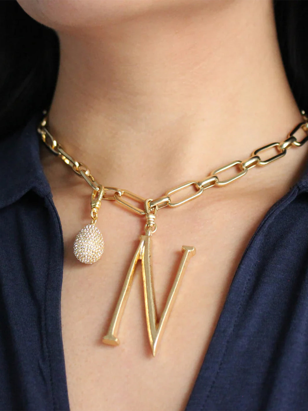 Plaza Mama Link Necklace Base in Gold