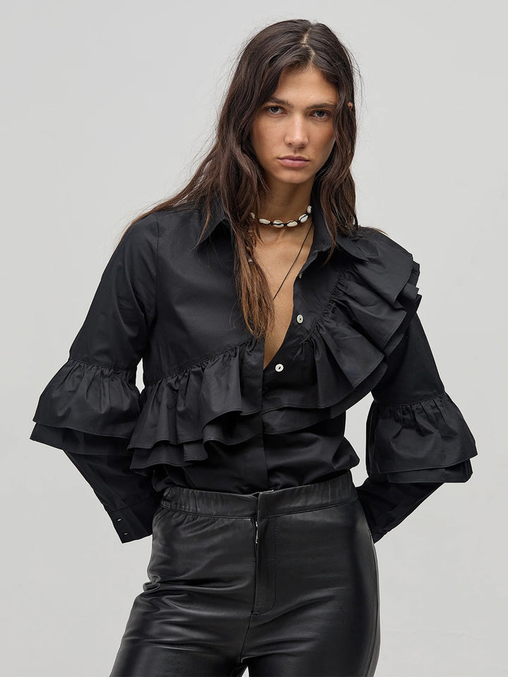 Mambo Poplin Shirt in Black
