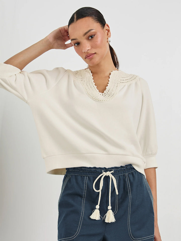 Mariposa Top in Ivory