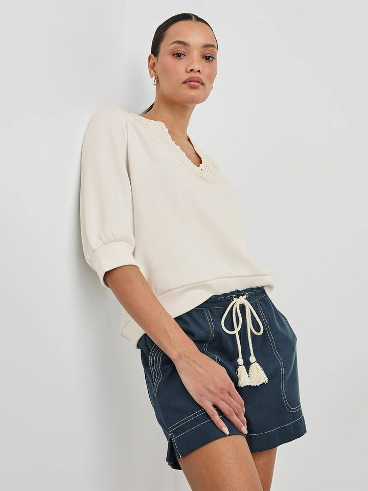 Mariposa Top in Ivory
