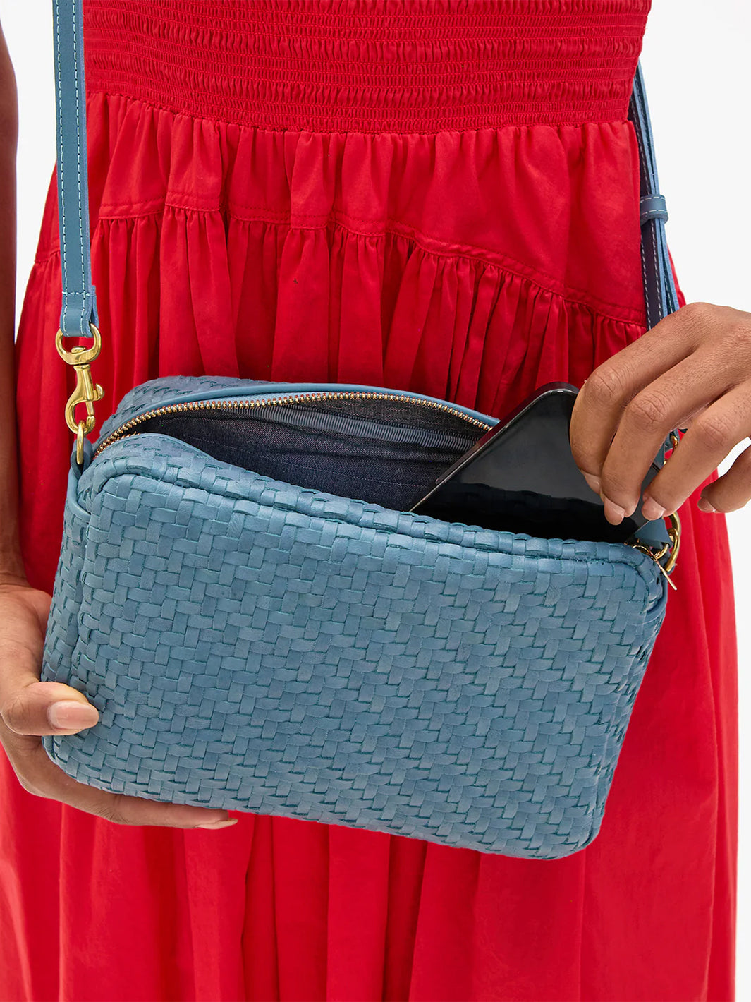 Marisol in Desert Blue Woven Zig-Zag