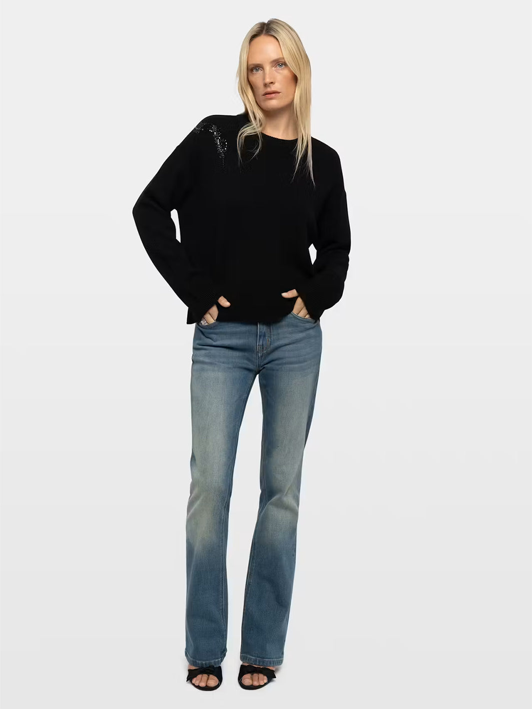 Markuz Snake Embellished Sweater in Black