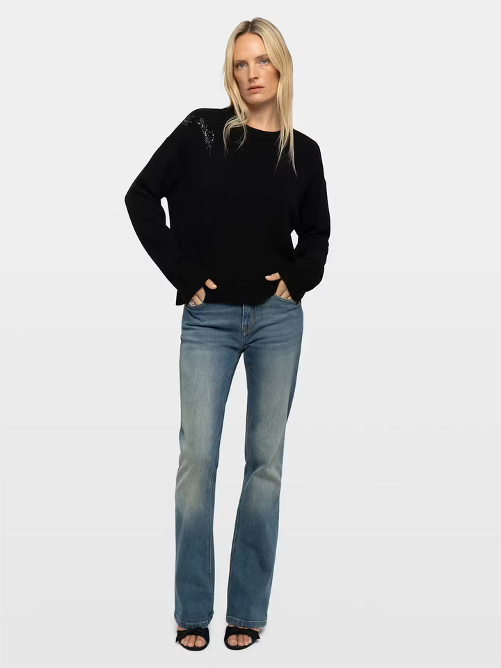 Markuz Snake Embellished Sweater in Black